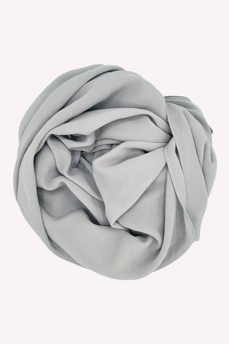 Beautiful Light Gray Classic Chiffon Hijab