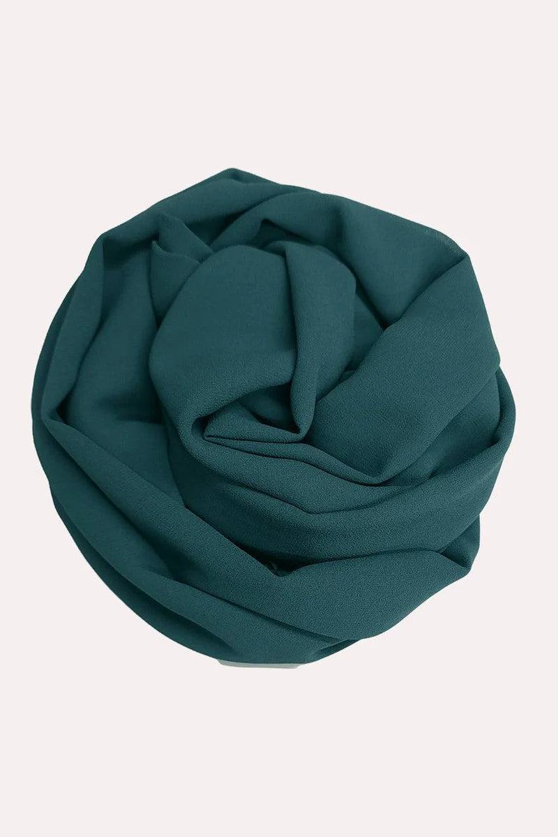 Elegant Deep Teal Premium Chiffon Hijab