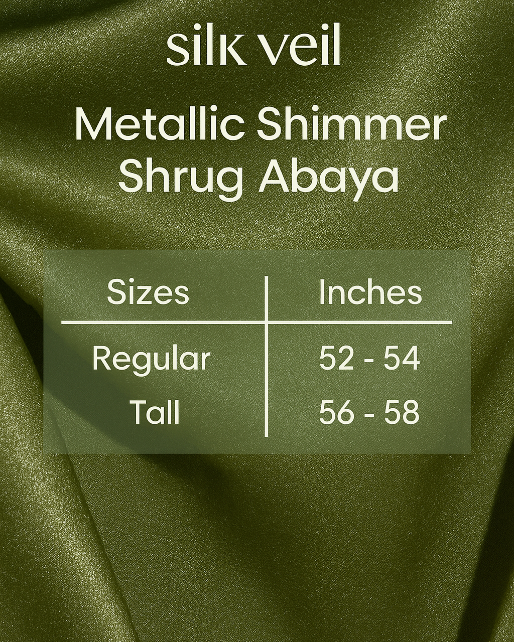 Shimmer Shrug Abaya-Olive