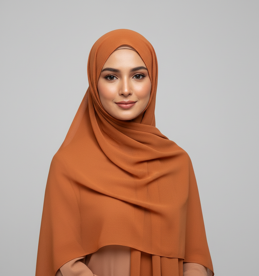 Chiffon Hijab- Burnt Orange