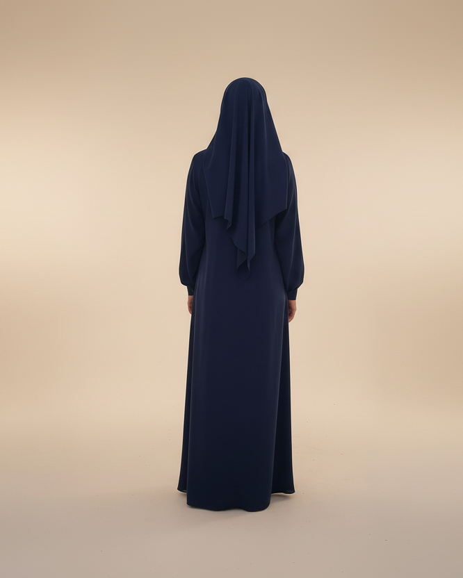 Essential Abaya 2 pcs set- Navy blue