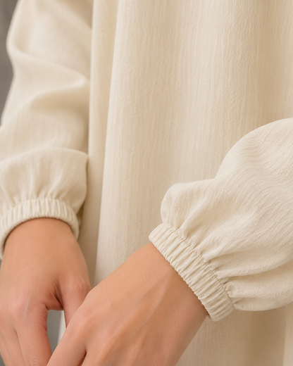 Essential Cotton Abaya- Vanilla Cream