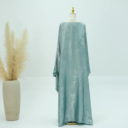 Shiny butterfly abaya-Sky blue