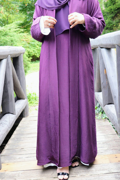 Harir maqsoor Cotton Abaya-Four Piece Elegance