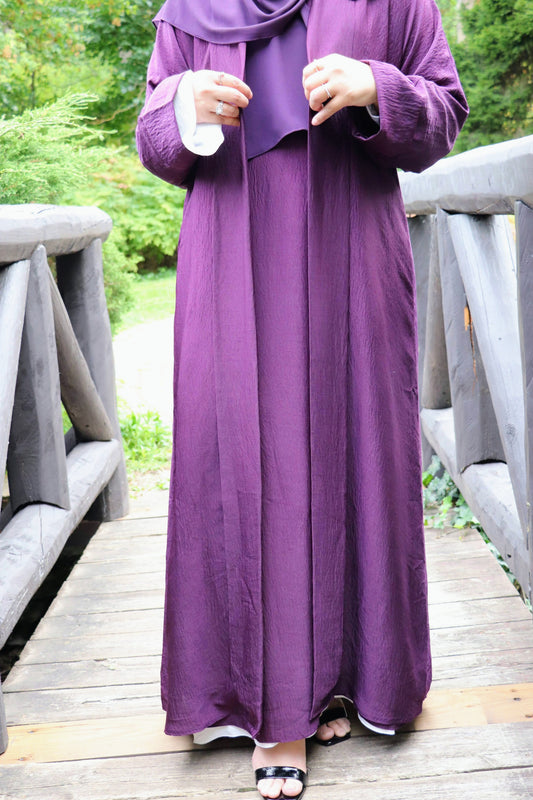 Harir maqsoor Cotton Abaya-Four Piece Elegance