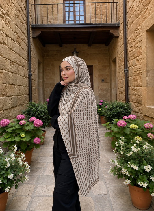 Printed Modal Hijab- Keffiyah