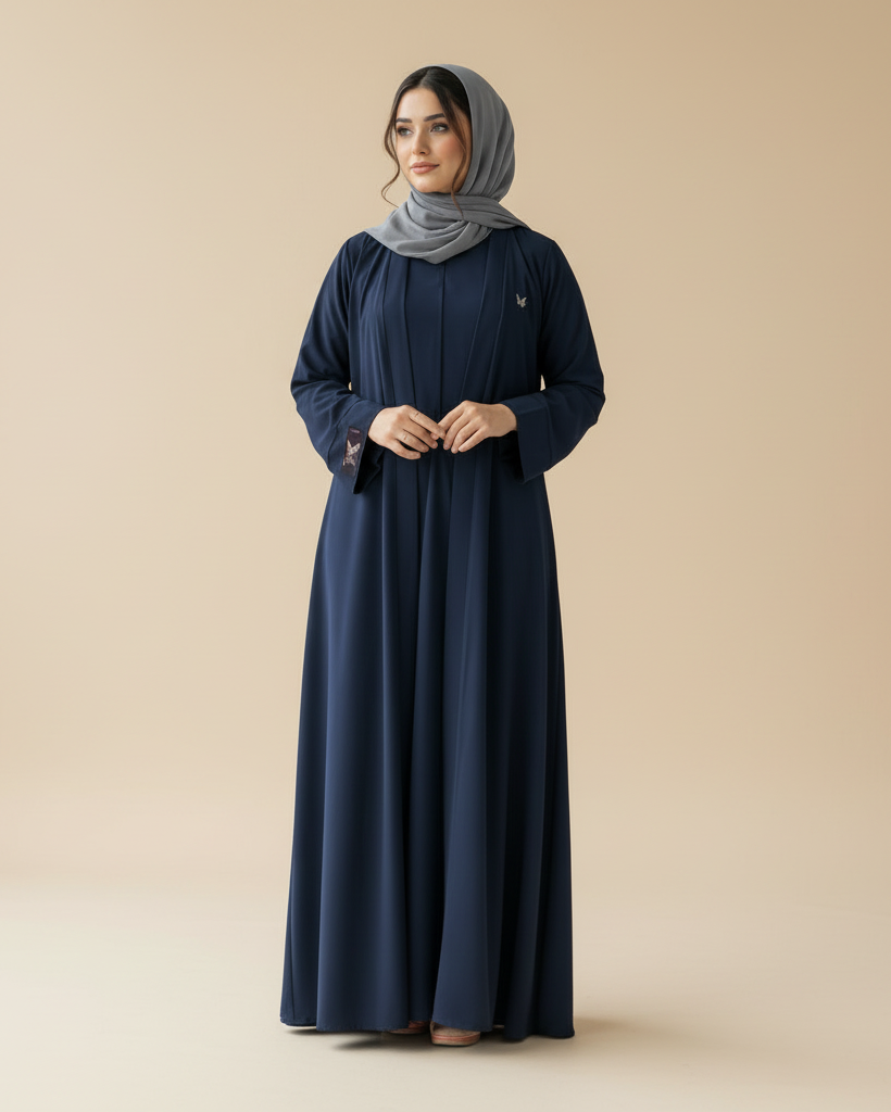 Essential Abaya 2 pcs set- Navy blue