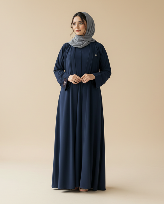 Essential Abaya 2 pcs set- Navy blue