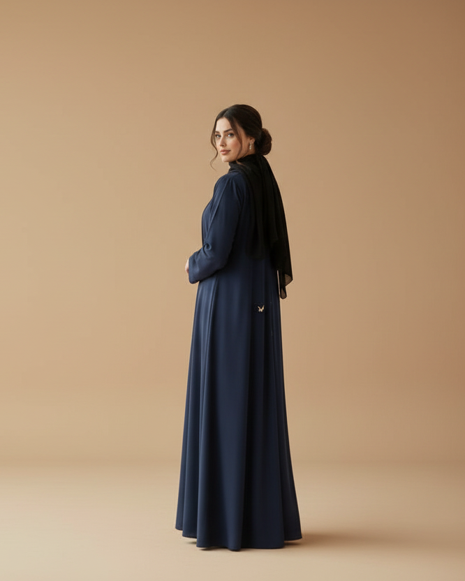Essential Abaya 2 pcs set- Navy blue
