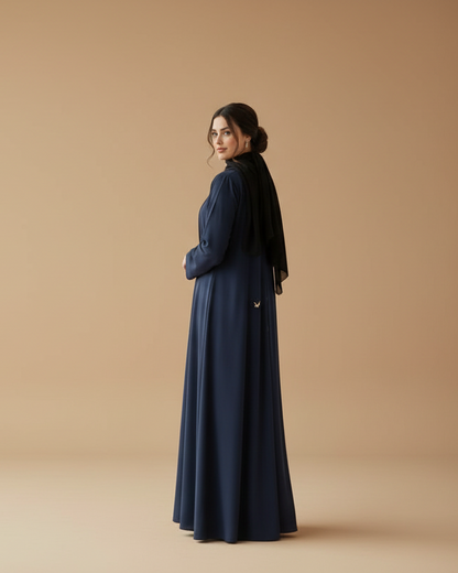 Essential Abaya 2 pcs set- Navy blue