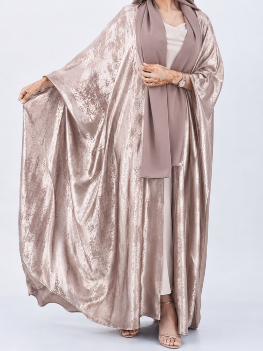 Shimmer Shrug Abaya-Rose pink