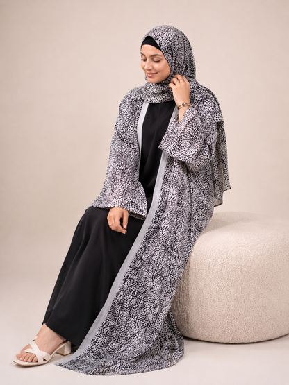 Printed Abaya- Leopard Latte