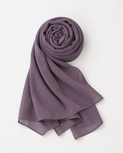 Premium Chiffon Hijab- Lavender Grey