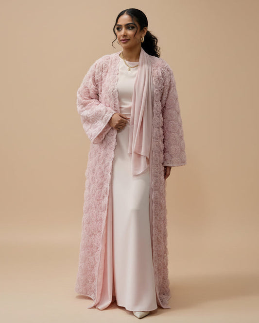Rose bloom abaya
