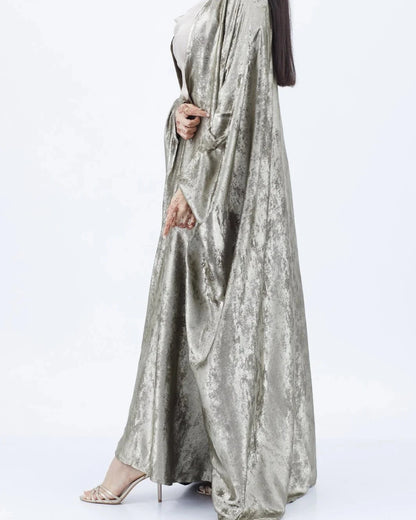 Shimmer Shrug Abaya-Olive