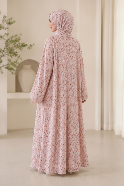 Printed Abaya-Cinnamon Rose