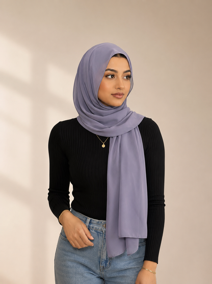 Premium Chiffon Hijab- Lavender