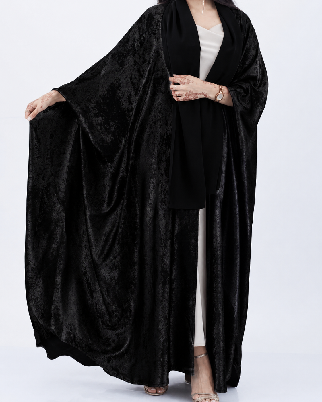 Shimmer Shrug Abaya-Black