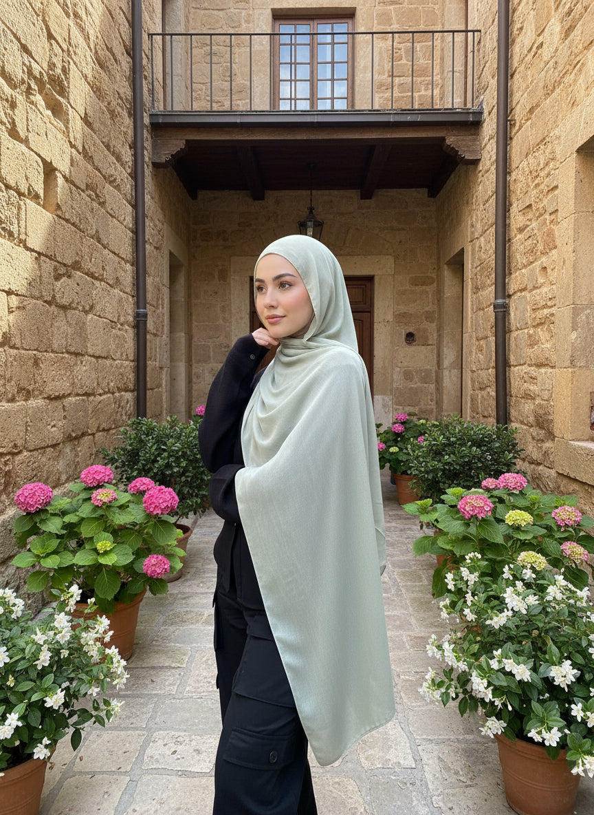 Luxury Plain Modal Hijabs Price-Pistachio