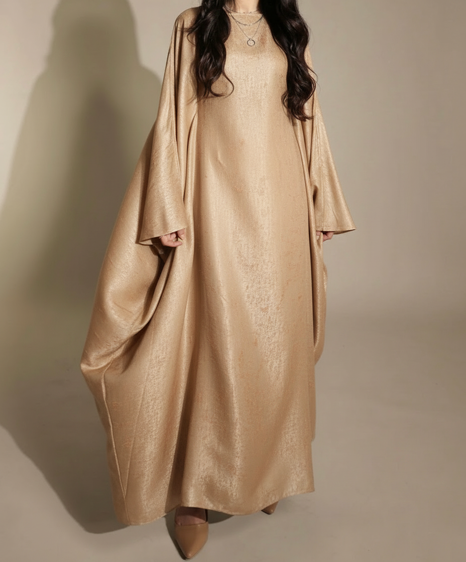 Butterfly abaya- Golden Beige