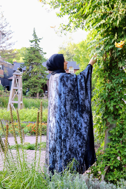 Shimmer shrug Abaya-Navy Blue