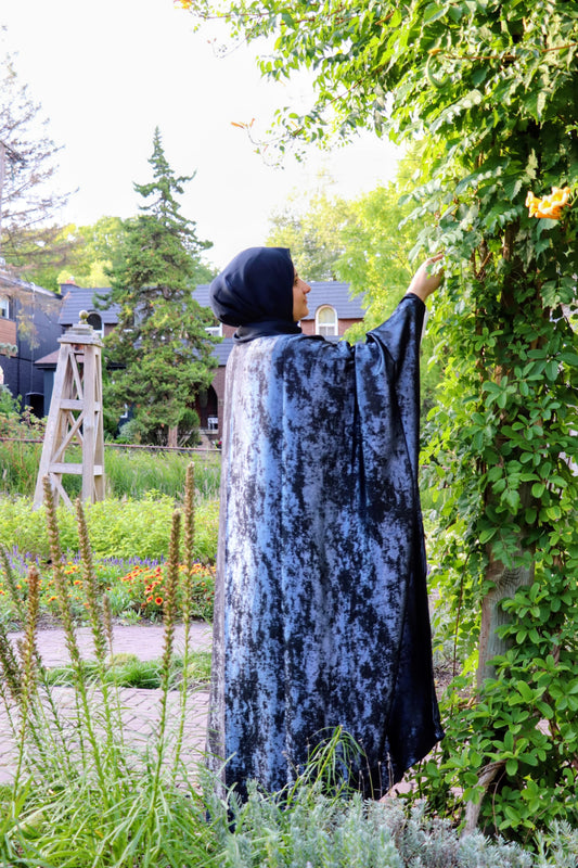 Shimmer shrug Abaya-Navy Blue