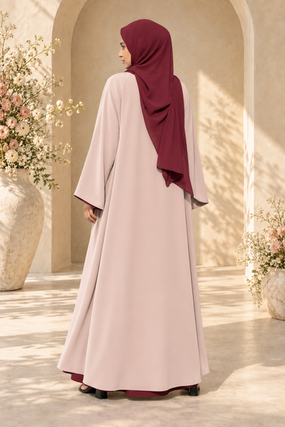 Reversible Abaya- Cherry/beige