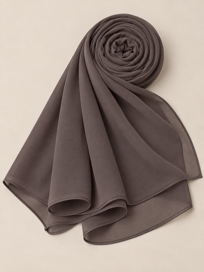 Premium Chiffon Hijab- Chocolate Brown