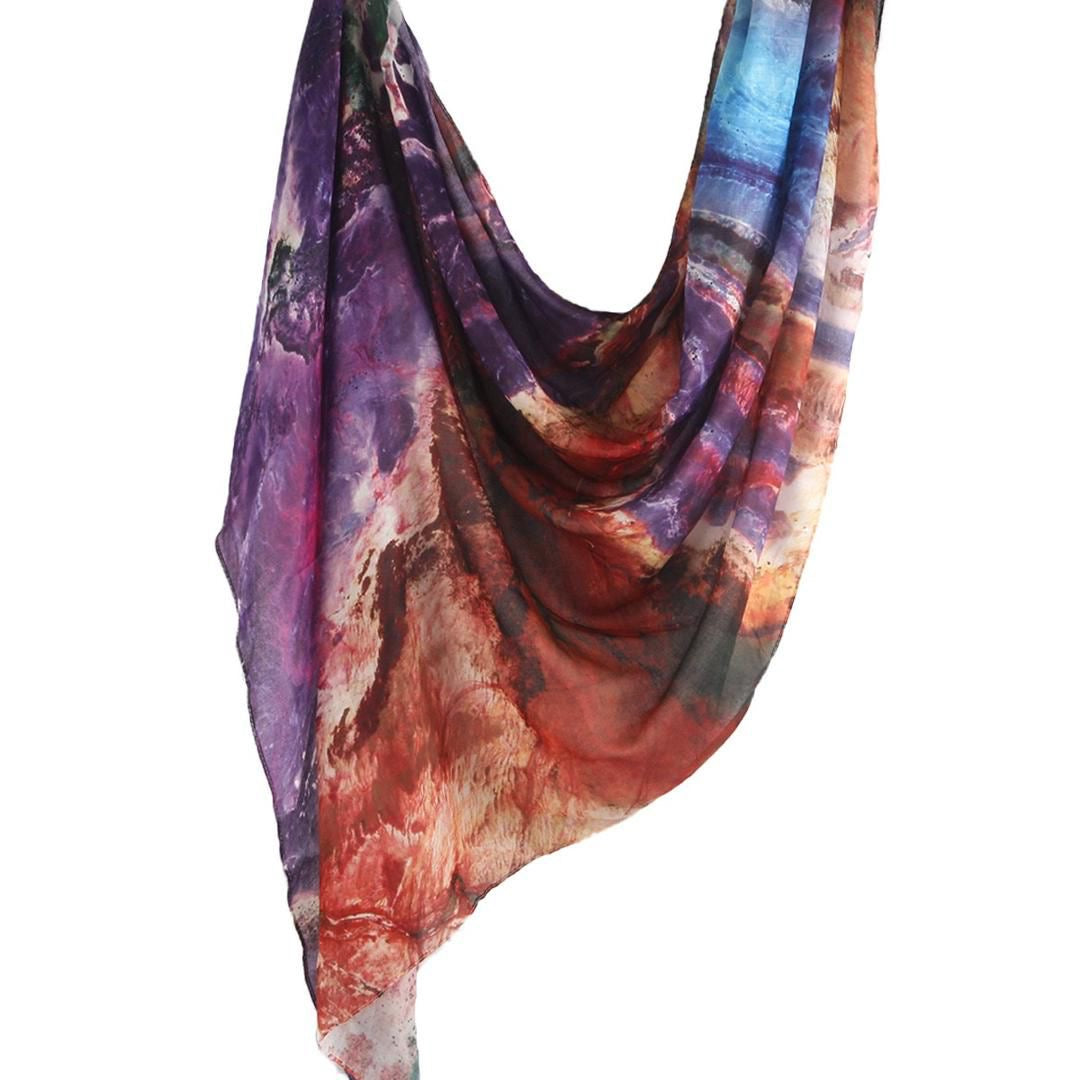 Printed Modal Hijab-Crimson Horizon