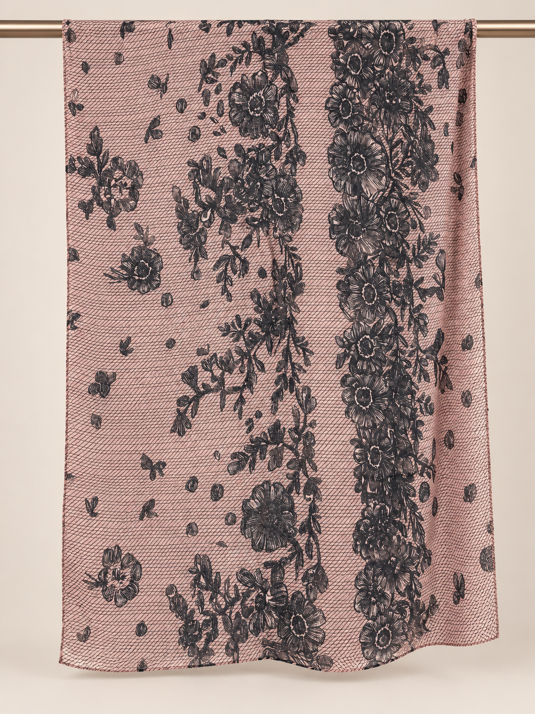 Printed Bamboo Modal Hijab- Wild Rose