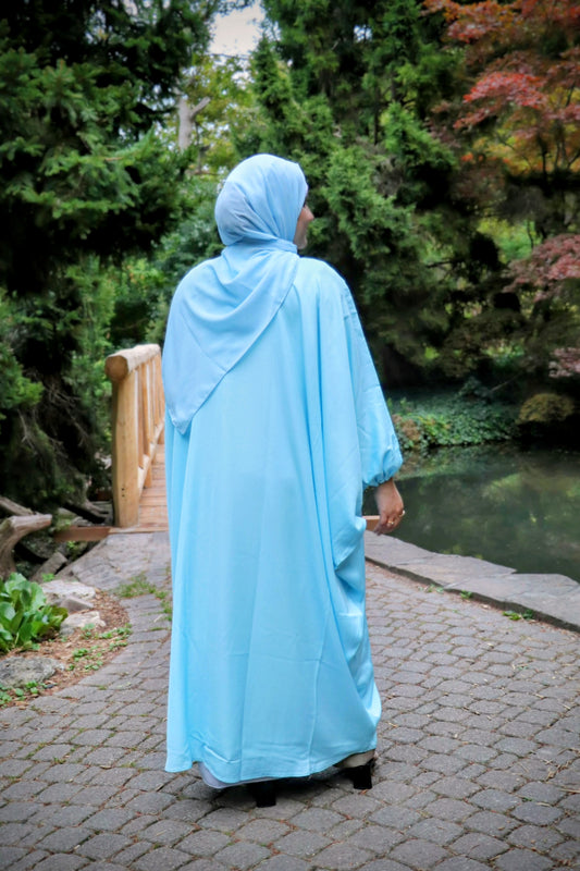 Closed Farasha Abaya-Sky Blue