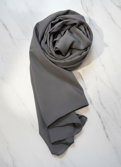 Beautiful Dark Gray Classic Chiffon Hijab
