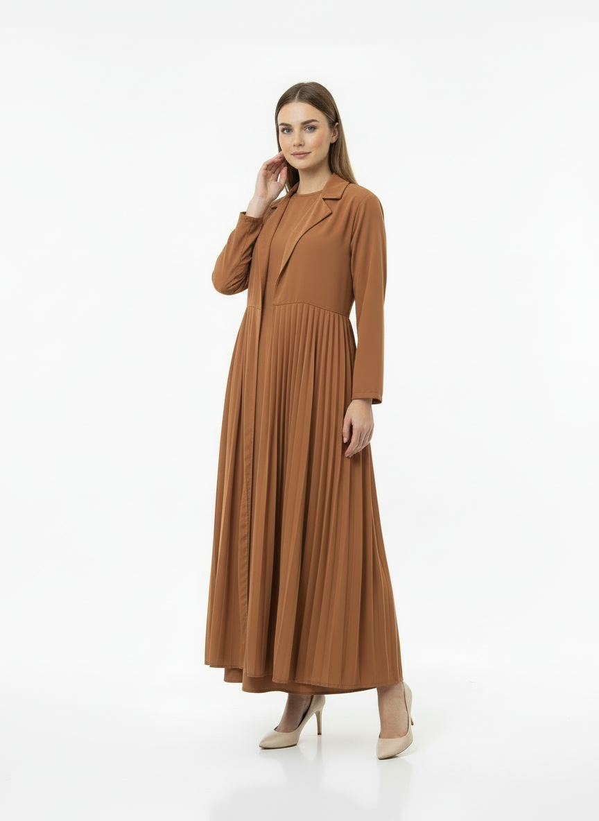 Noor Pleated Abaya- Shrug + inner