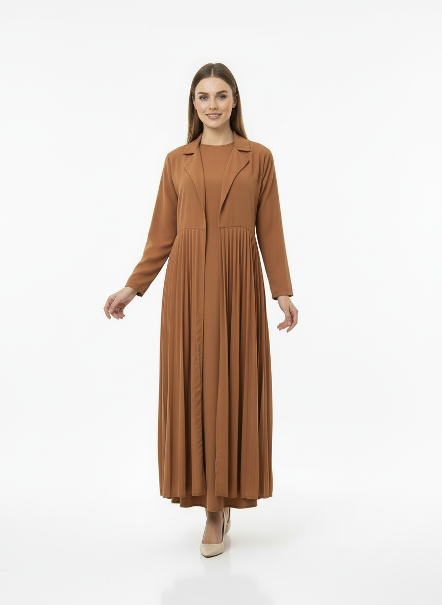 Noor Pleated Abaya- Shrug + inner