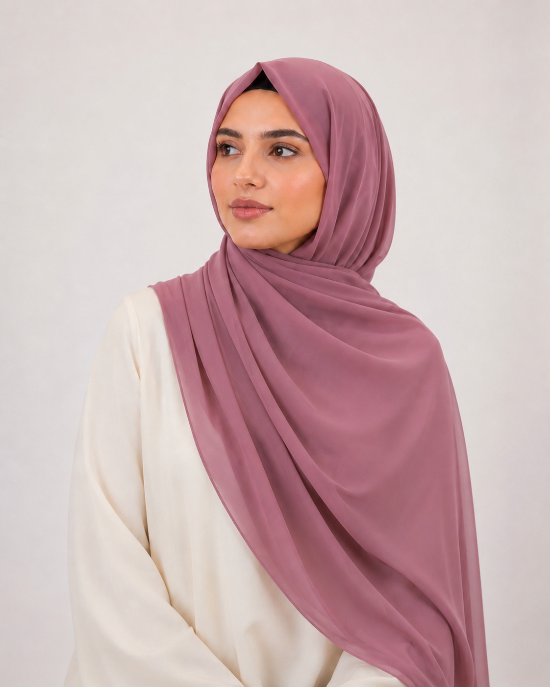 Premium Chiffon Hijab- Dusty Pink