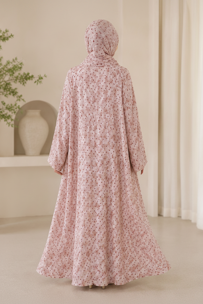 Printed Abaya-Cinnamon Rose