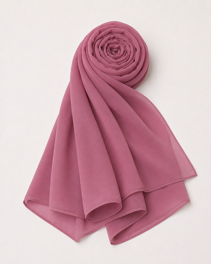 Premium Chiffon Hijab- Dusty Pink