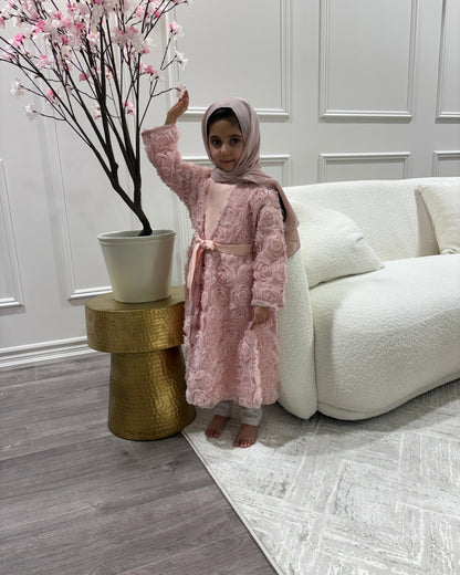 Rose bloom abaya-kid size