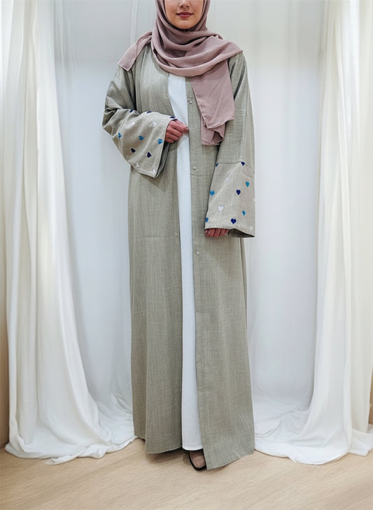 Moon abaya  with 💙 heart