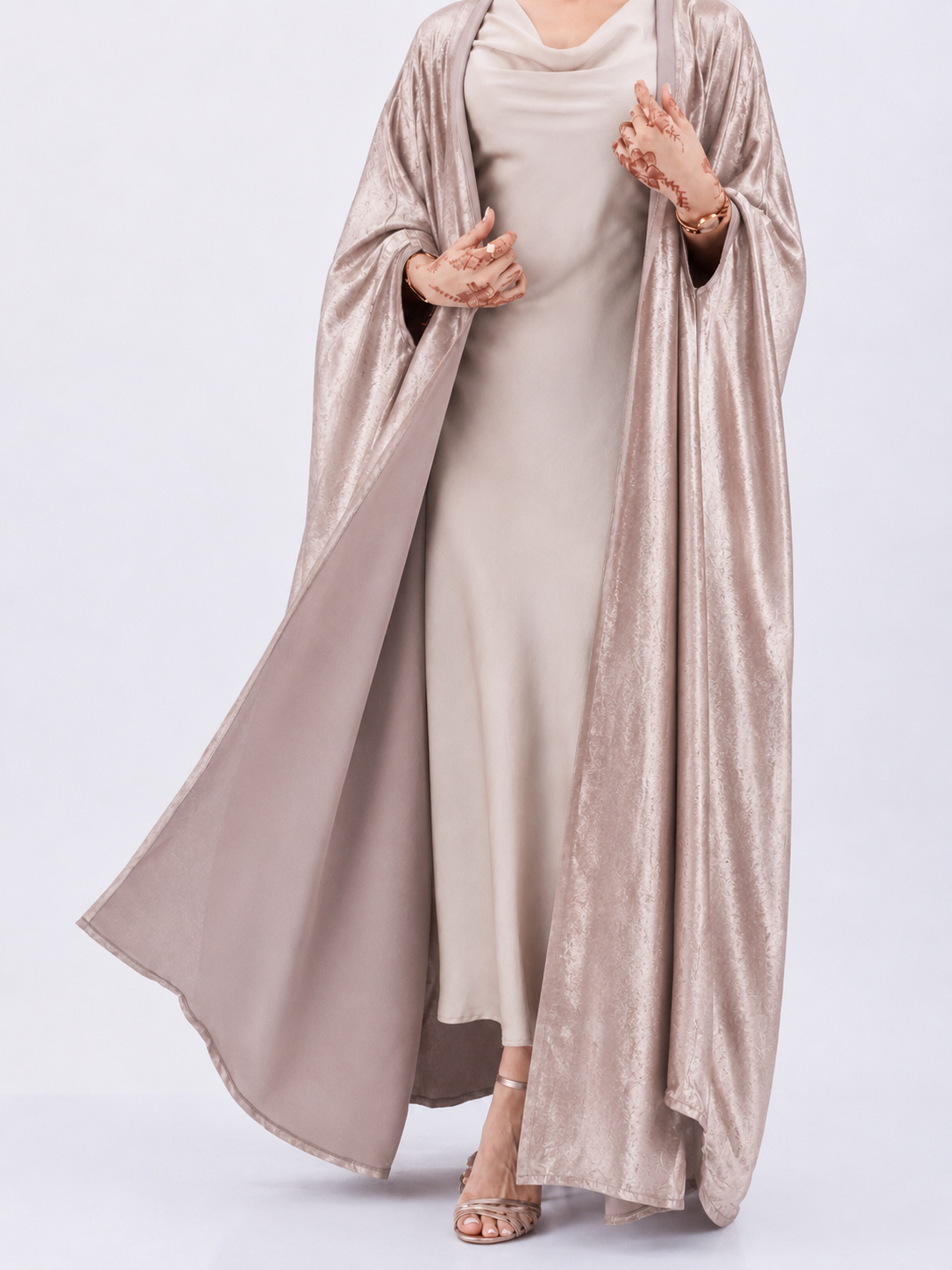 Shimmer Shrug Abaya-Rose pink