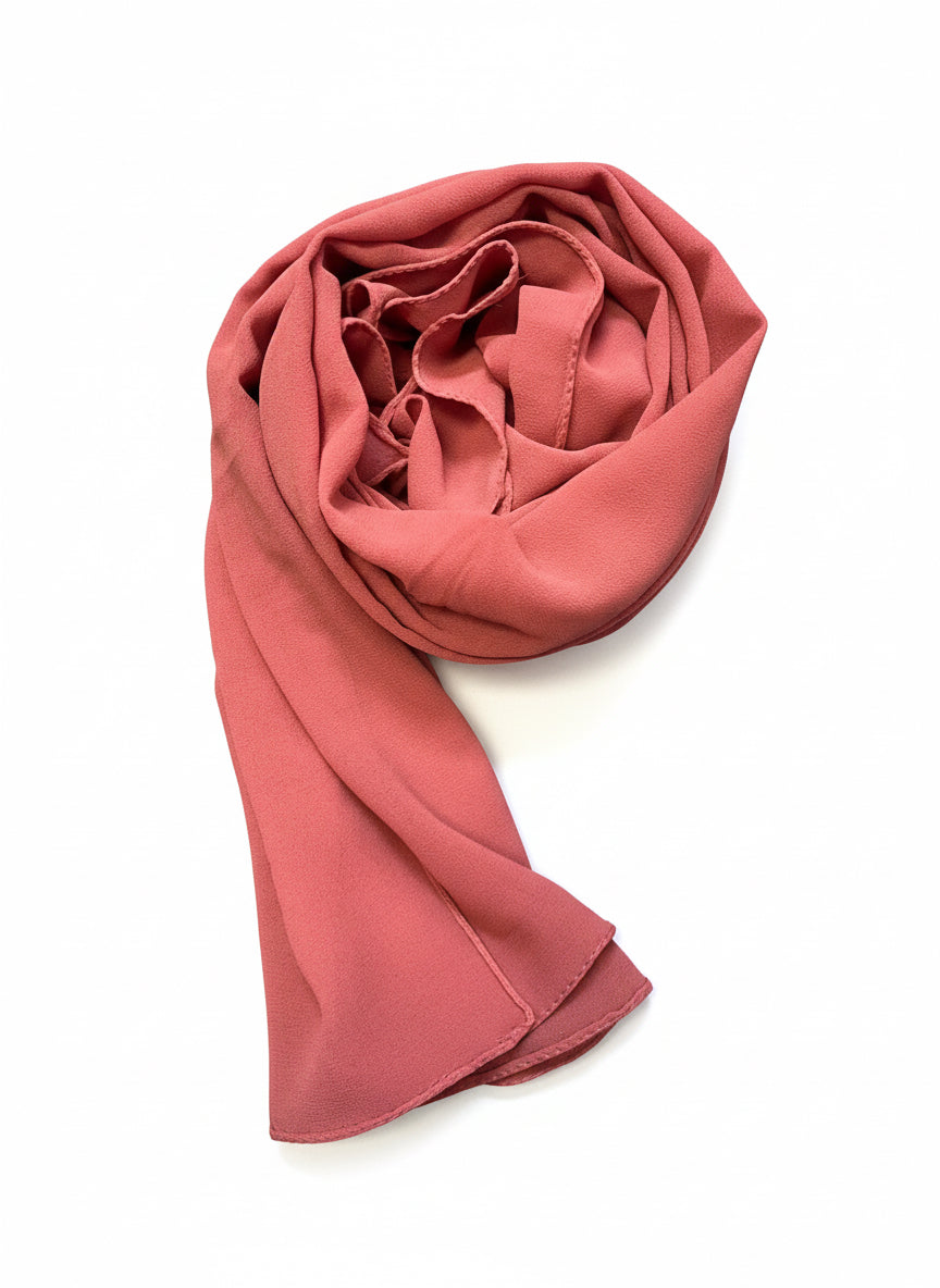 Chiffon hijab- Rose gold