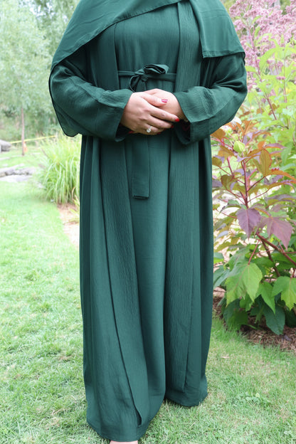 Harir maqsoor Cotton Abaya-Four Piece Elegance