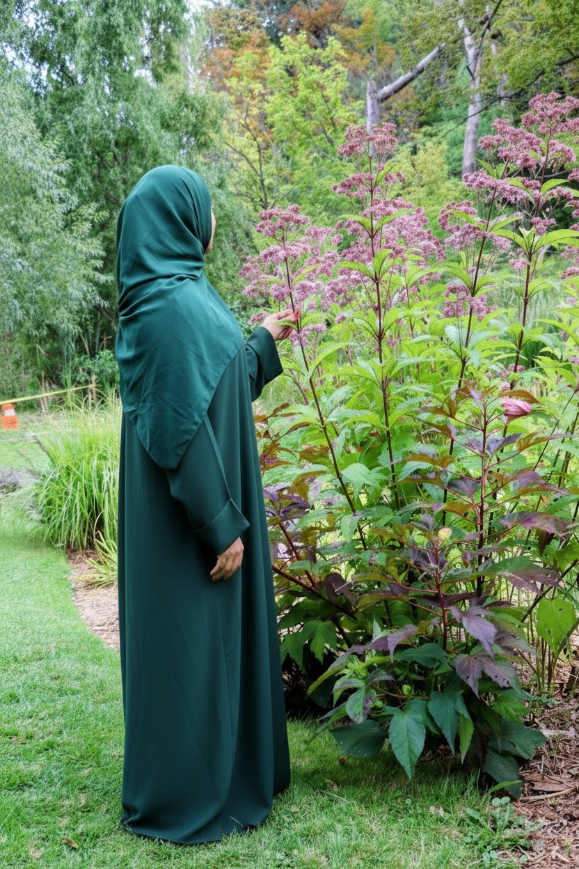 Harir maqsoor Cotton Abaya-Four Piece Elegance