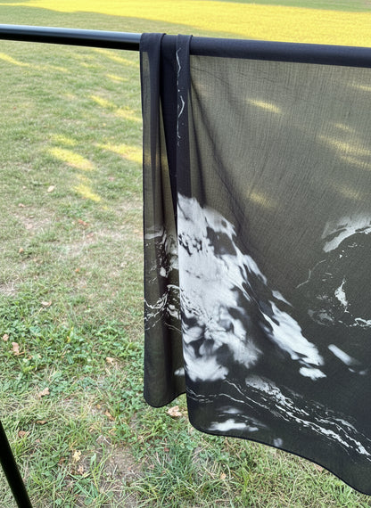 Printed Modal Hijab-Midnight Marble