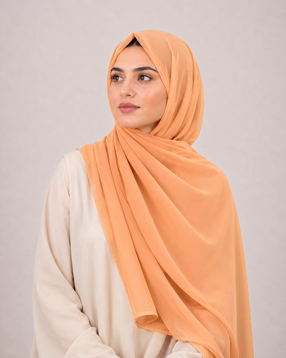 Premium Chiffon Hijab- Peach