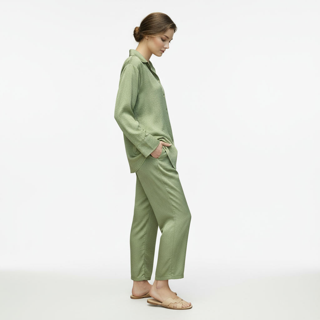 Women’s relaxed top and pant Coordinate sets-Olive