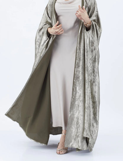 Shimmer Shrug Abaya-Olive