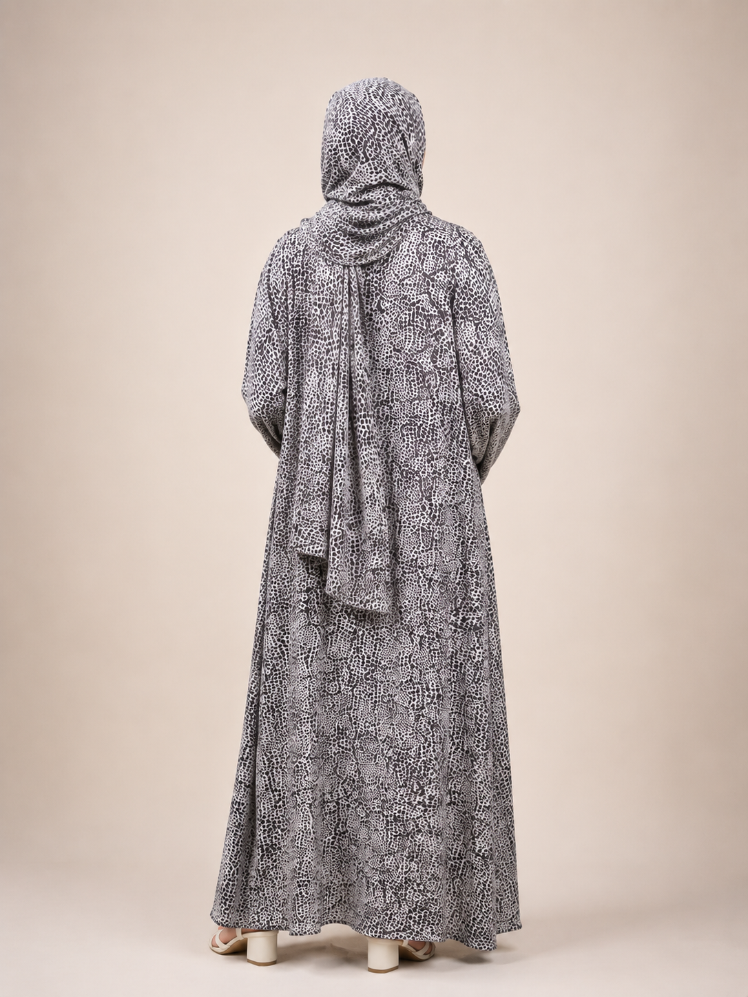 Printed Abaya- Leopard Latte