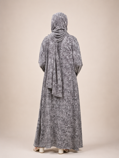 Printed Abaya- Leopard Latte