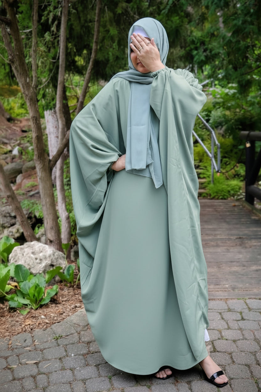 Closed Farasha Abaya-Olive